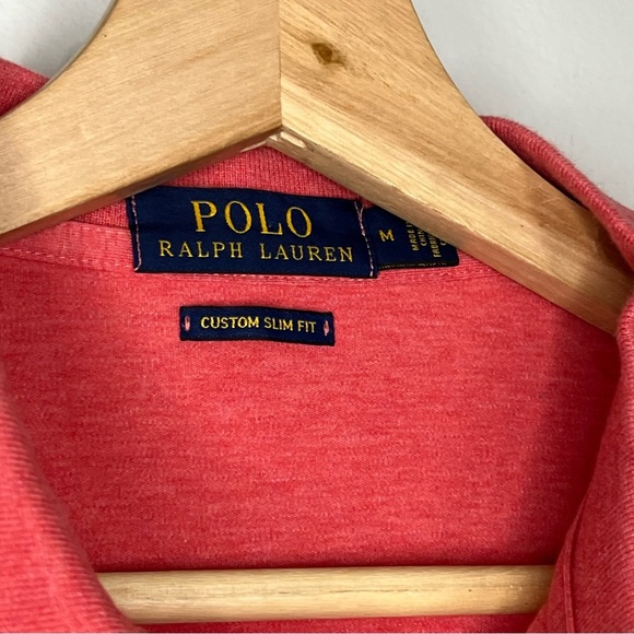Polo Ralph Lauren Heathered Red Custom Slim Polo Medium - Picture 4 of 7